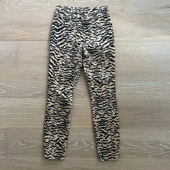 GOOD AMERICAN Good Waist Crop Jeans 2/26 High-Rise Skinny Stretch Zebra - Picture 2 of 4